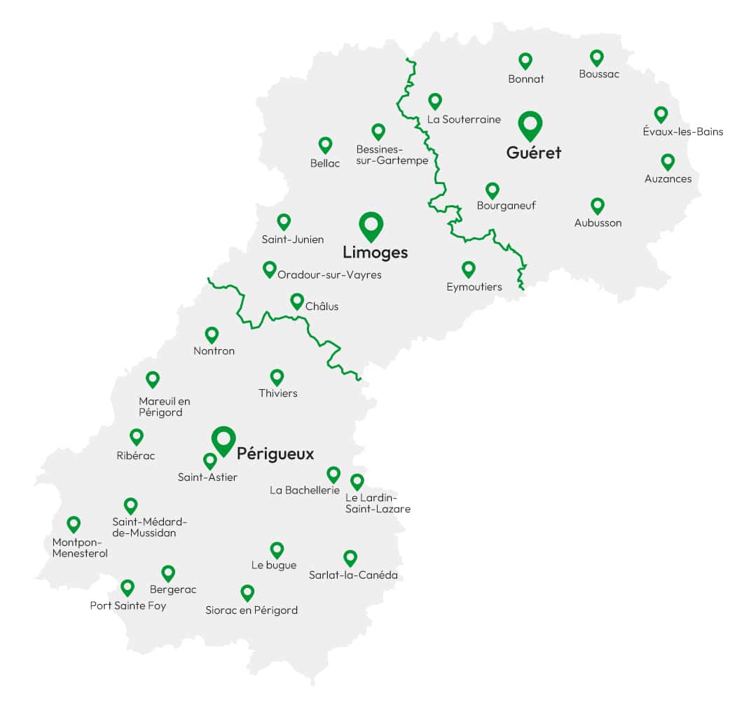 Carte des centres AMCO-BTP