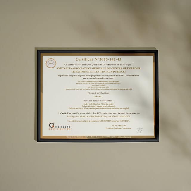 L’AMCO-BTP a obtenu, en septembre, le niveau 1 de la certification AFNOR SPEC 2217